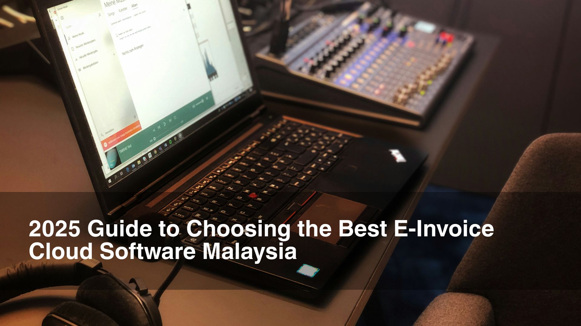 Laptop screen on table showing E-invoice malaysia