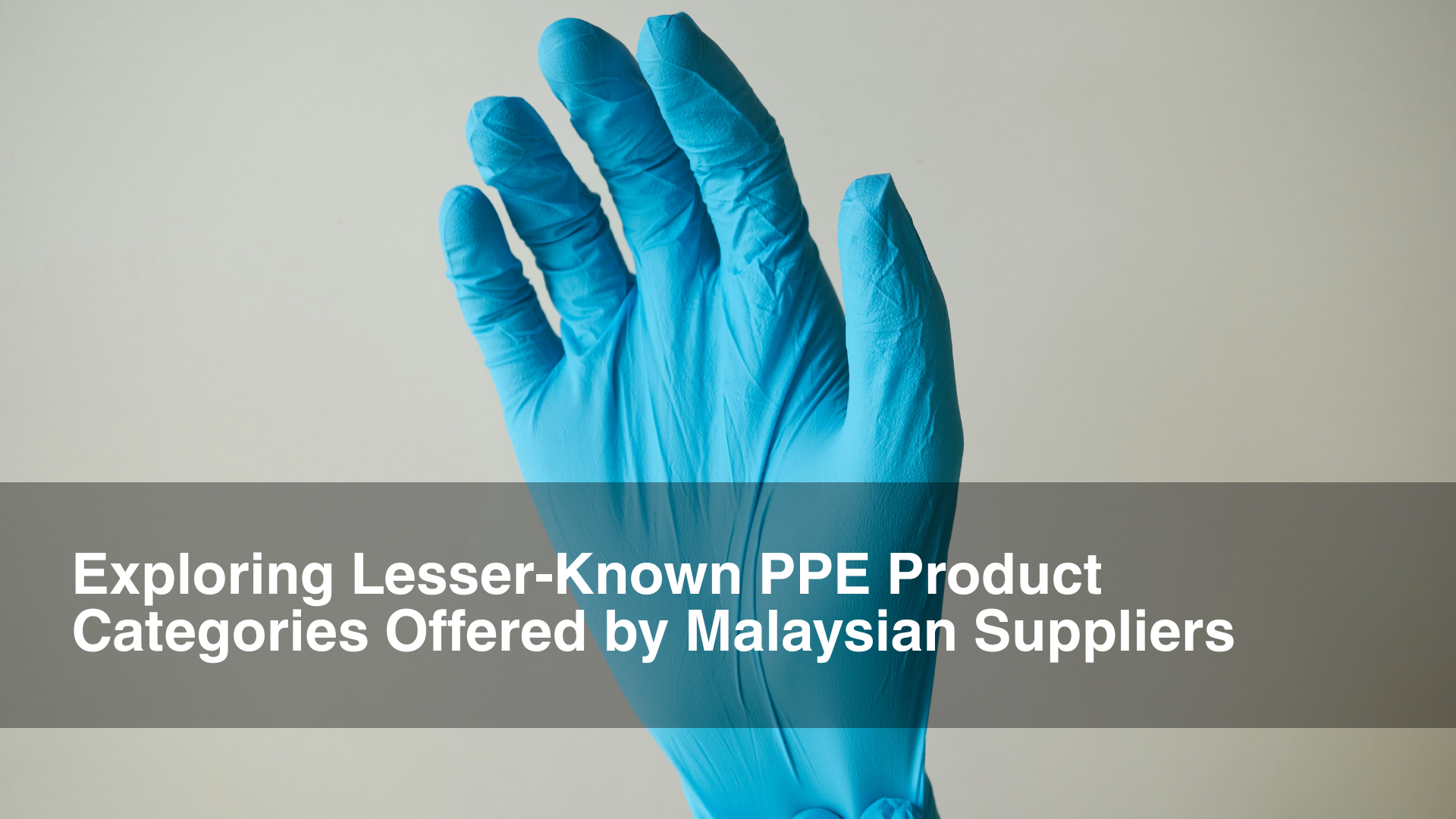 Blue PPE product over white background